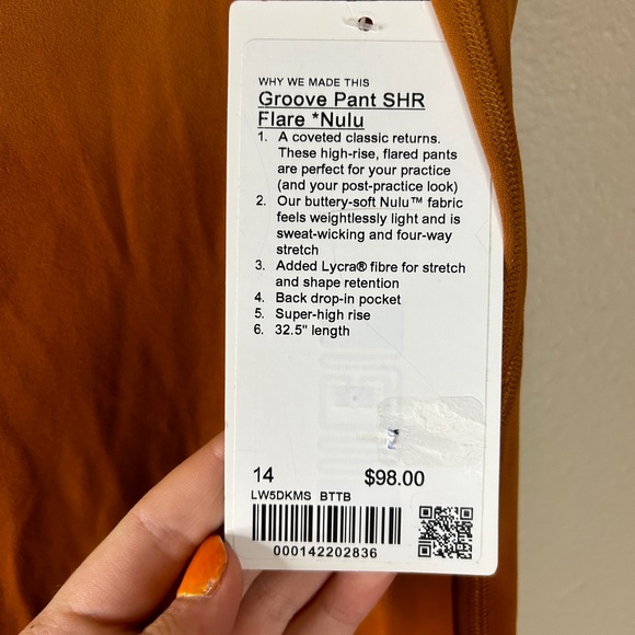 Lululemon Groove SHR butternut brown flare pants 14 - Picture 7 of 9